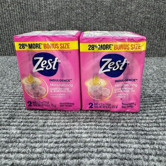 Zest Other - 2 Packs -4 Bars ZEST Moisturizing Lush Orchid & Almond Oil Bar Soap 4.12oz Each
